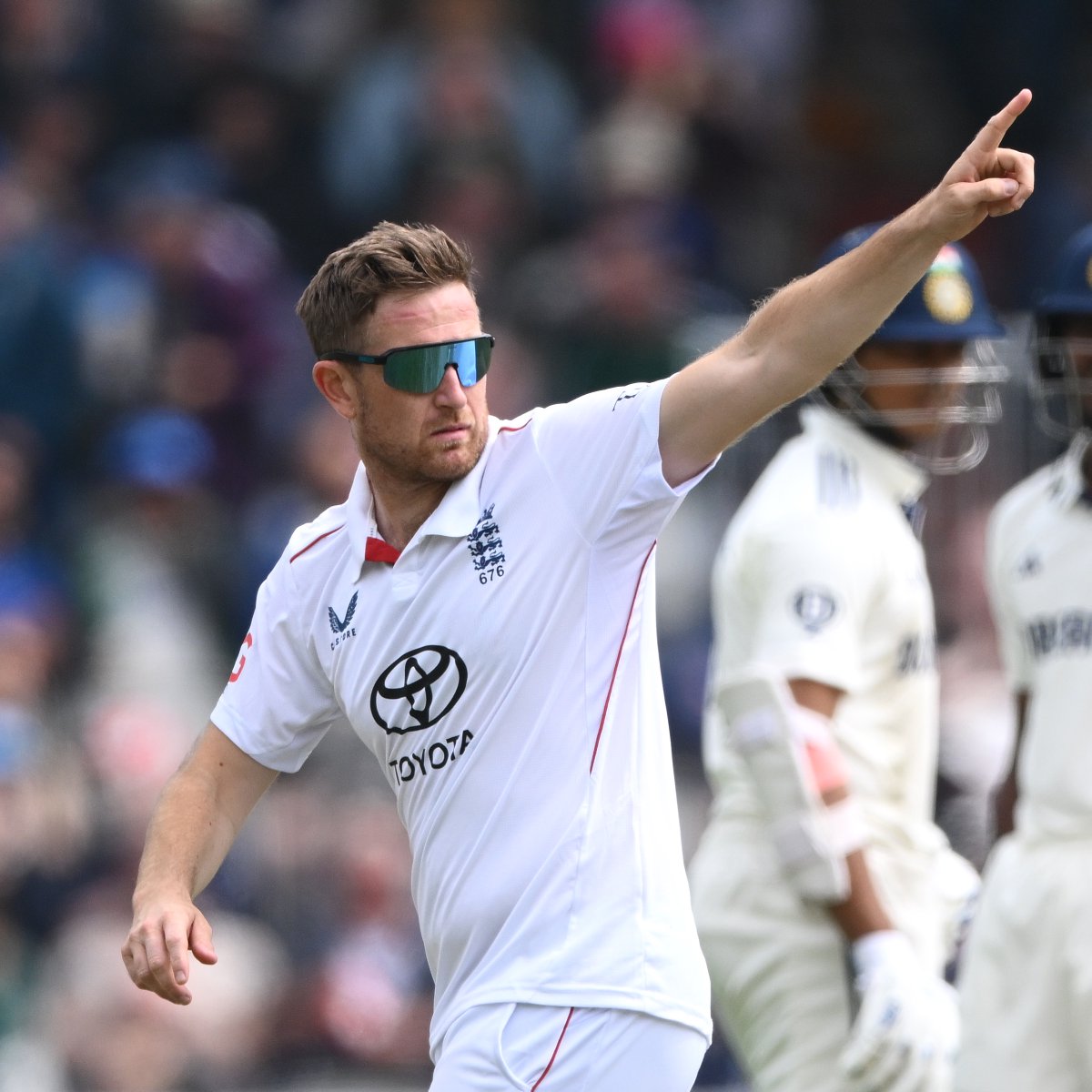 ESPNcricinfo's tweet image. Liam Dawson has his first Test wicket in eight years!
Yashasvi Jaiswal is caught by Harry Brook at slip for 58! #ENGvIND