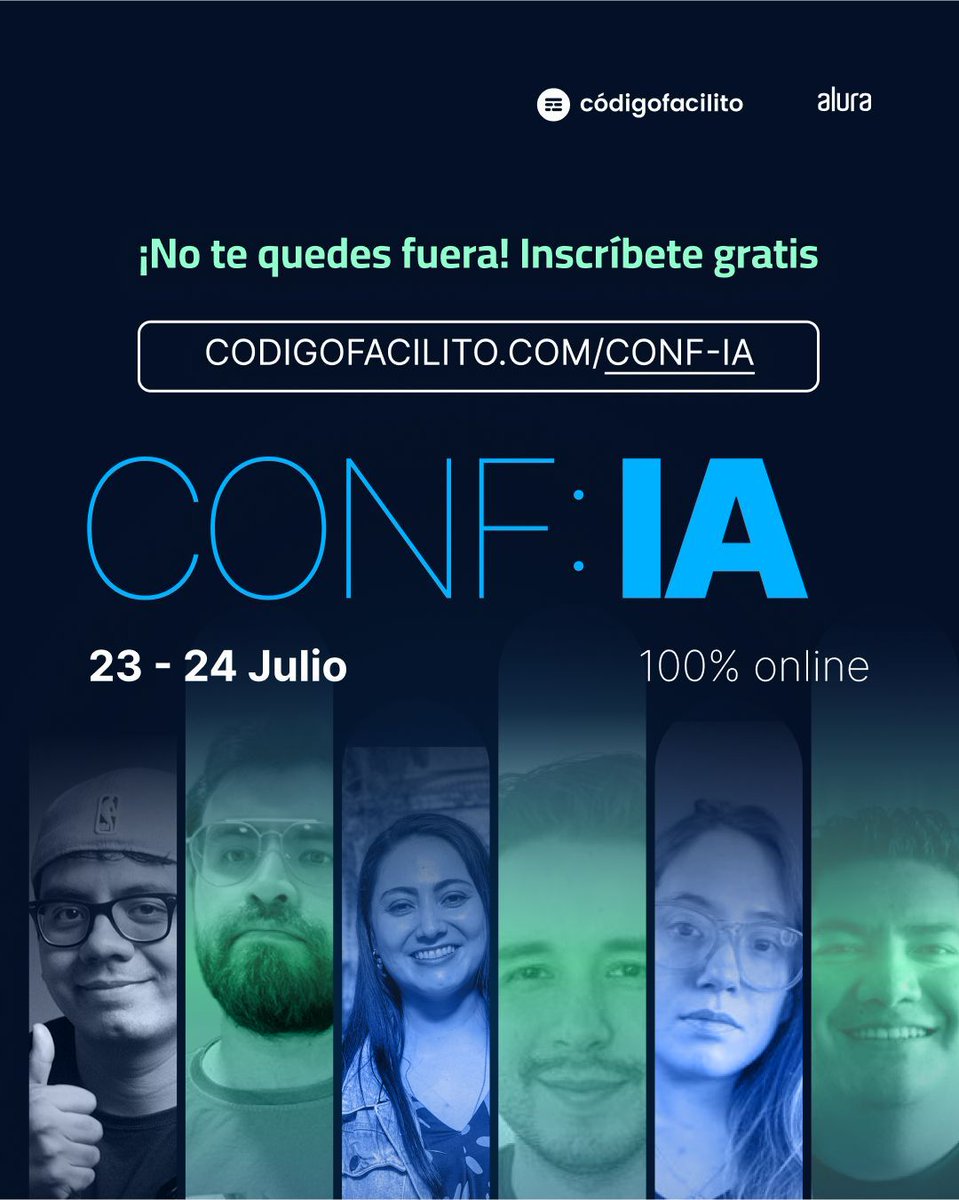 codigofacilito's tweet image. ¡ES HOY! codigofacilito.com/conf-ia
Conoce como la IA está transformando empresas, equipos y carreras.
🔥CONF:IA y descubre como líderes de tecnología, RRHH y negocios están aplicando la IA en el mundo real.
Aún estás a tiempo de sumarte.
📅 23 y 24 de julio
💻 100% online y…