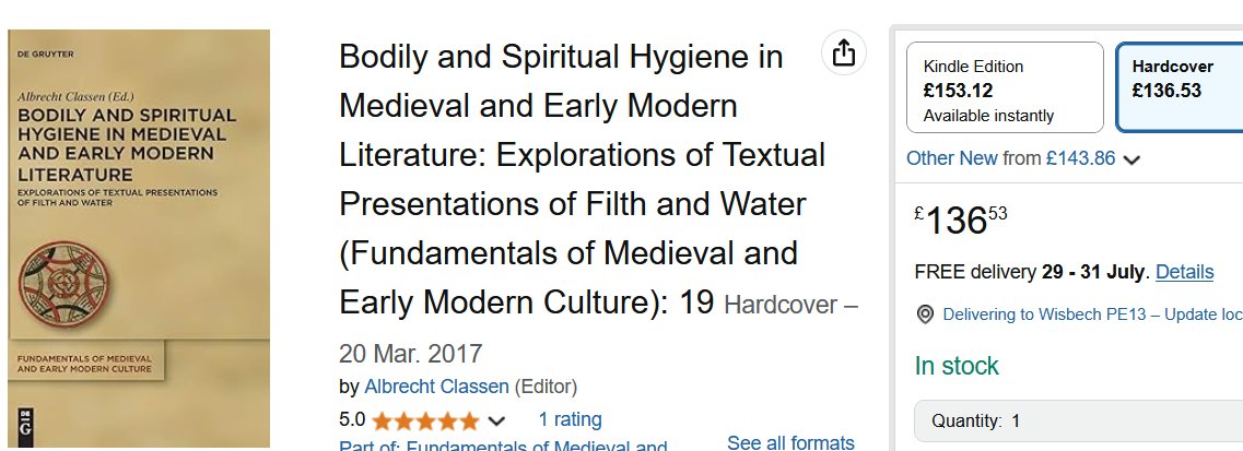 fakehistoryhunt's tweet image. This is just mean.
I mean it's over 600 pages but the publisher knows I'm a history addict and can't live without my medieval hygiene debunking fix.
But I also have to have some money for food left!