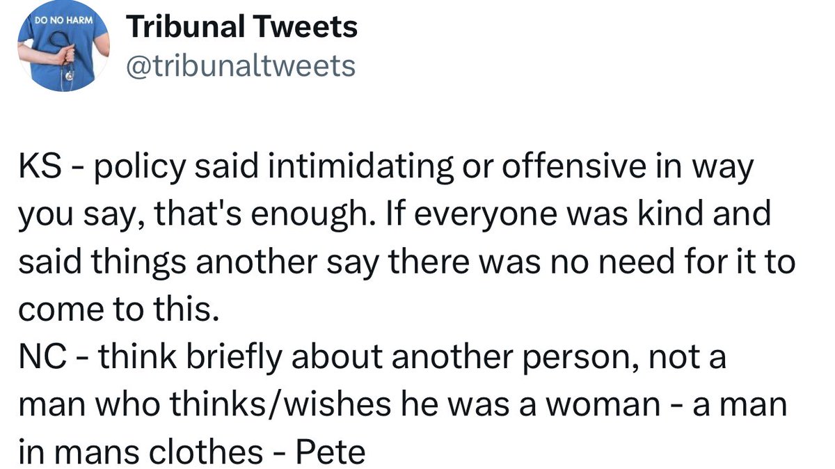 CallieMac009's tweet image. WTF?
Is she saying SP should’ve been ‘kind’ & not said anything to a big hairy bloke in her changing room? A big hairy bloke who keeps records of colleagues who don’t worship at his feet.🤨
Searle reminds me of those who victim blame.
Not very ‘kind’ IMO.