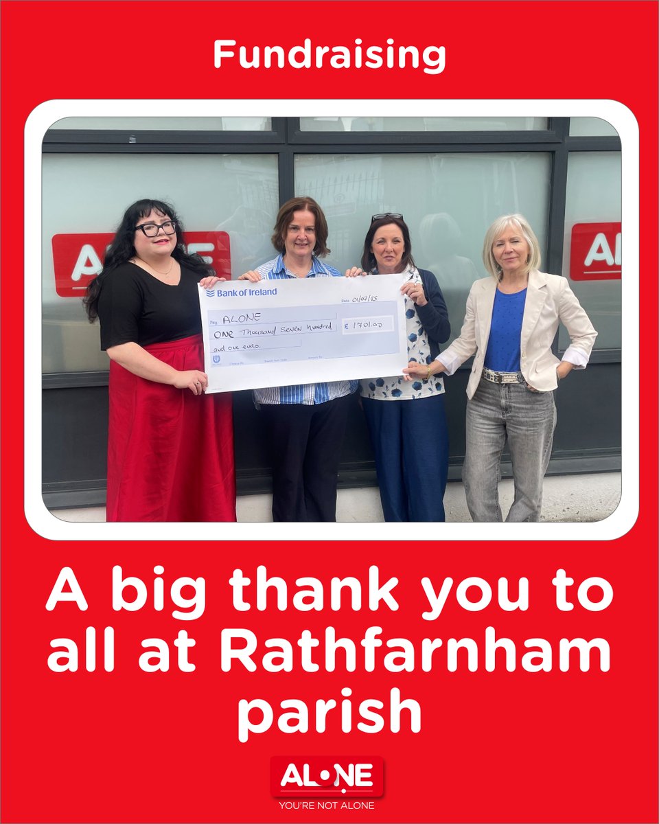ALONE_IRELAND's tweet image. A big thank you to all at Rathfarnham parish who had a bucket collection at their annual Parish Fête and raised €1701 to help support our work with older people.