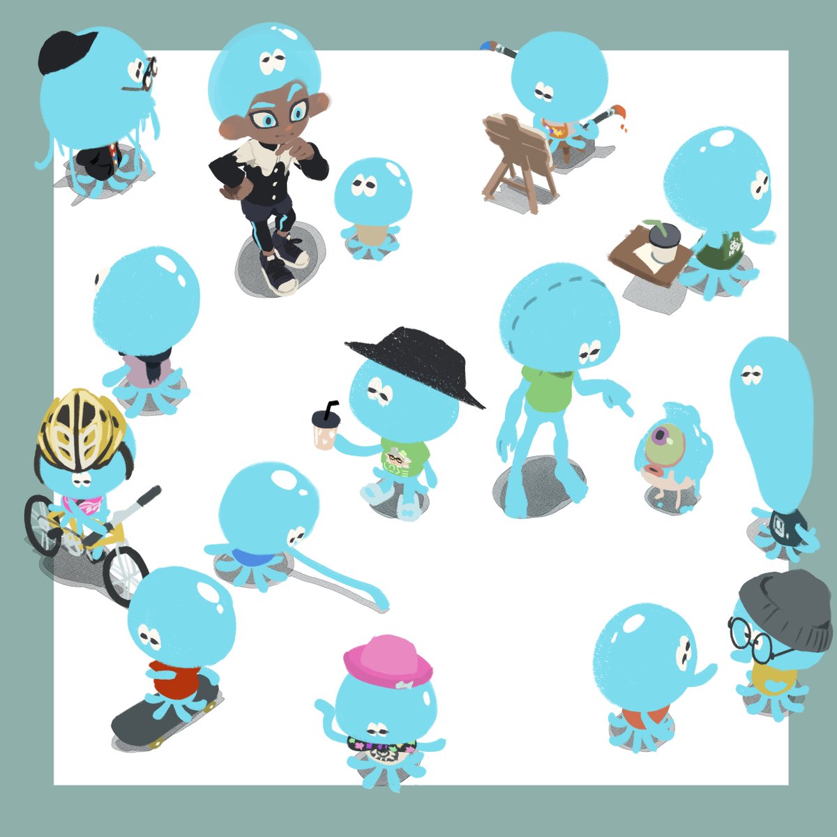 pie_orly's tweet image. wip
"Who hasn't been included in the illustration yet?🤔"
有哪隻水母沒加進去...?