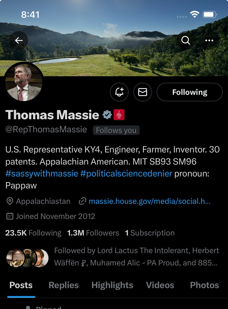 I can’t believe I got a follow from ⁦⁦<a href="/RepThomasMassie/">Thomas Massie</a>⁩                  Deeply flattered good sir.  May God Alighty continue to bless and protect you for your steadfastness to the country and to the truth! Amen!