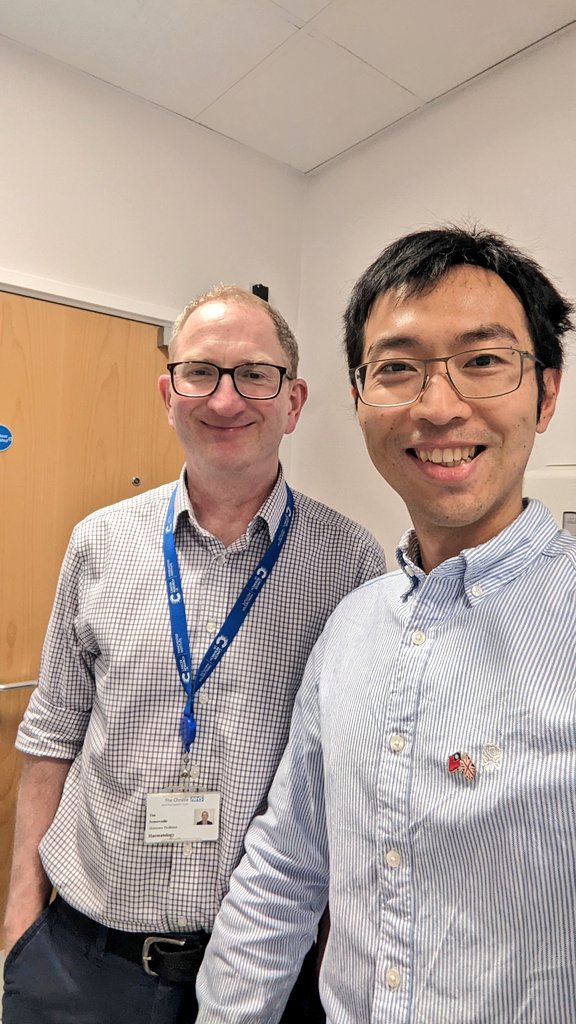 Wang_Yu_Hung's tweet image. Six months of clinics with Dan and Tim respectively. Did see quite a few truly special MDS/MPN/AYA cases (a real strength of the UK’s specialist system vs a broader practice in Taiwan). In a fortnight I’ll be on my own but these times and experiences will always be appreciated.