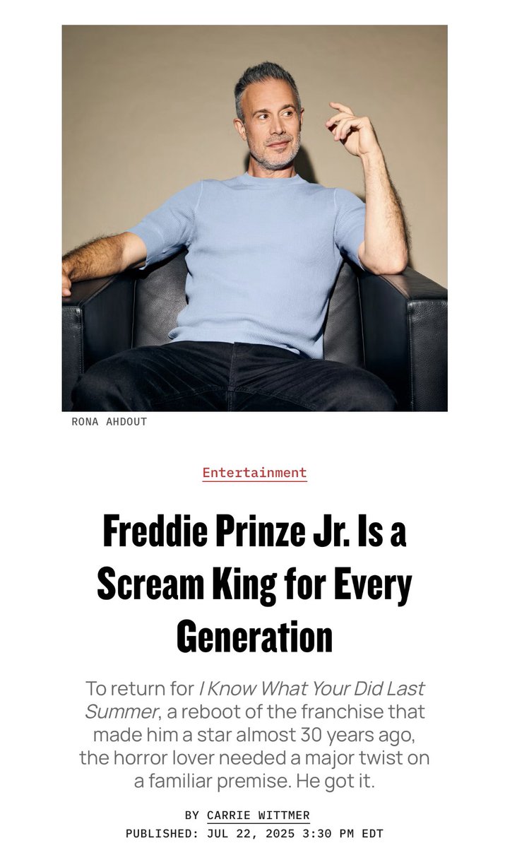 carriesnotscary's tweet image. i had the GREAT PLEASURE of speaking to 90s heartthrob + horror enthusiast + true cinephile FREDDIE PRINZE JR about I KNOW WHAT YOU DID LAST SUMMER, for @MensHealthMag menshealth.com/entertainment/…