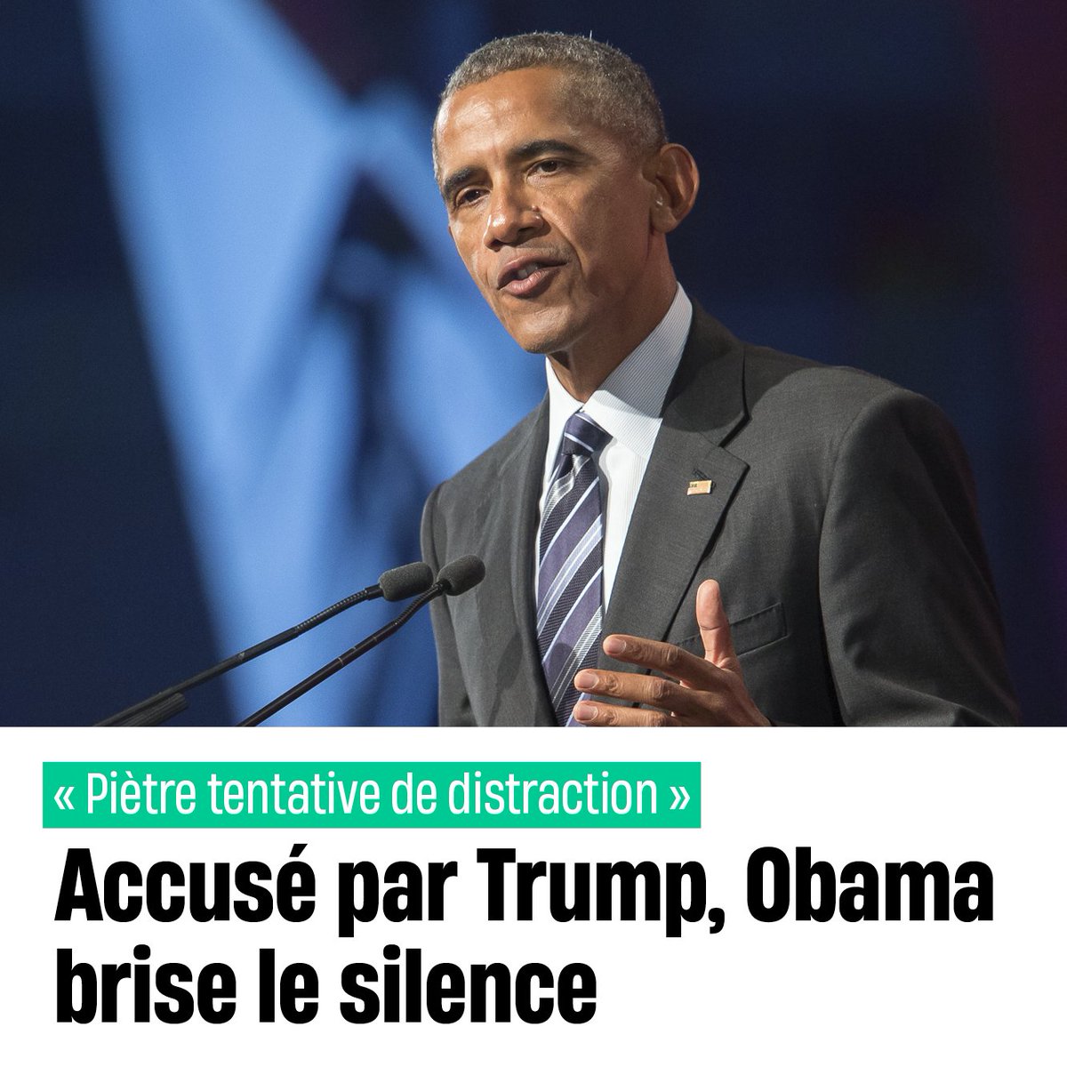 JdeQuebec's tweet image. EN RAPPEL | L’ancien président américain Barack Obama n’a pas mâché ses mots pour répondre aux attaques «ridicules» et «scandaleuses» de Donald Trump.
Lisez l'article ici: journaldequebec.com/2025/07/23/pie…