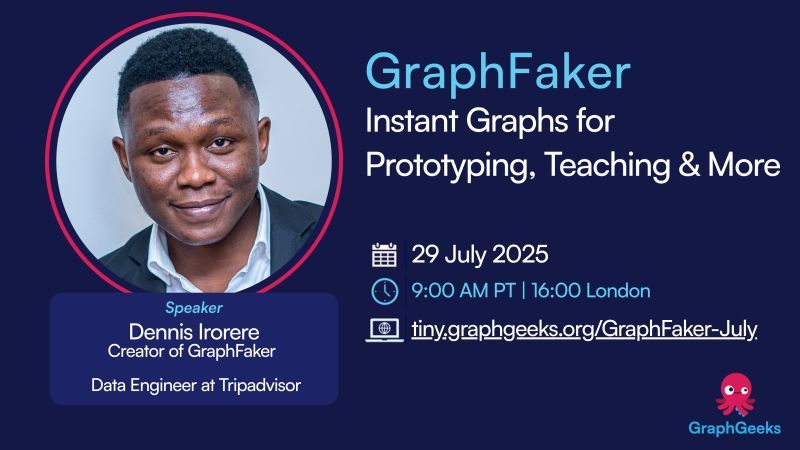 Connected_Data's tweet image. GraphFaker: Instant Graphs for Prototyping, Teaching, and Beyond
Have you ever been delayed in testing your ideas because you had to hunt down the "right" graph data? GraphFaker is a free tool from our friends at the GraphGeeks Lab designed to address this issue.
Getting good…