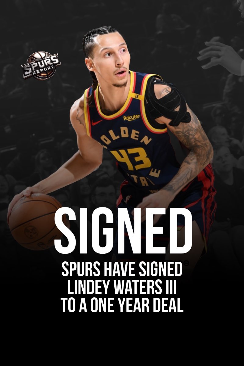 SpursReporter's tweet image. Free agent guard Lindy Waters III is signing a one-year deal with the Spurs, his agents at Klutch Sports confirmed to ESPN. Across four NBA seasons with the Thunder, Warriors, and Pistons, Waters has averaged 5.6 points in roughly 14 minutes per game while shooting 37% from…