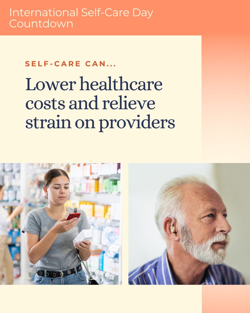 CHPA's tweet image. Tomorrow is #InternationalSelfCareDay! We’re highlighting how self-care prevents unnecessary doctor visits and healthcare expenses—cutting costs and freeing time for consumers and physicians. In fact, every dollar spent on OTC medications saves the U.S. healthcare system…