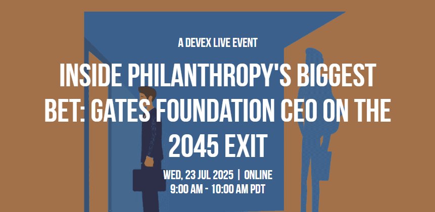 MSuzman's tweet image. Looking forward to joining @Devex’s President and Editor-in-Chief @Raj_Devex for a live conversation on the @GatesFoundation’s $200B commitment over the next 20 years.
We’ll dig into why we’re taking this approach—and what it means for the future of philanthropy.