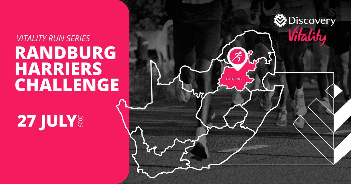 Vitality_SA's tweet image. 🏃♀️ 3 distances.
🎉 1 unforgettable Sunday.
⏳ Time’s running out to register!
Randburg Harriers Challenge → This Sunday!
ENTER TODAY: discv.co/40xUN7E