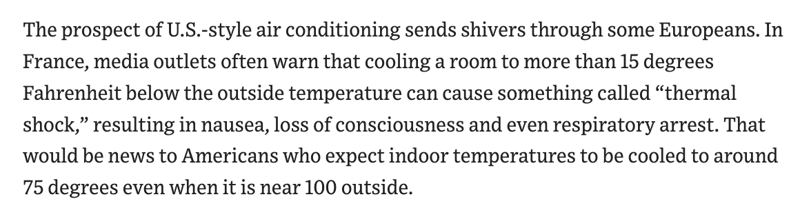 Apparently no one in France has ever visited Phoenix in the summer (or even the penguin house at the St. Louis Zoo)