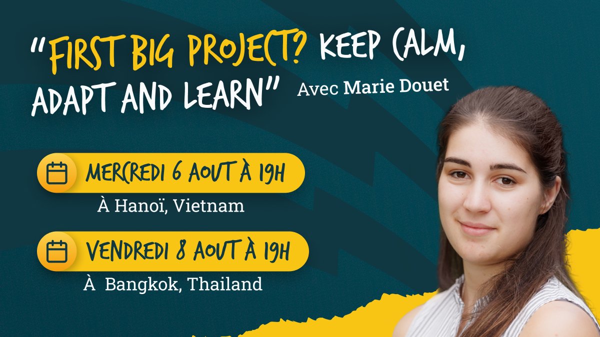 _BearStudio's tweet image. Marie Douet va partager son retour d’expérience sur ses débuts sur un gros projet lors des prochains meetups de @ForkitCommunity :
📍 le 6 août à Hanoi
📍 le 8 août à Bangkok
Toutes les infos sont ici 👉 forkit.community
#Agilité #LegacyCode #TechTalk #TechMeetup