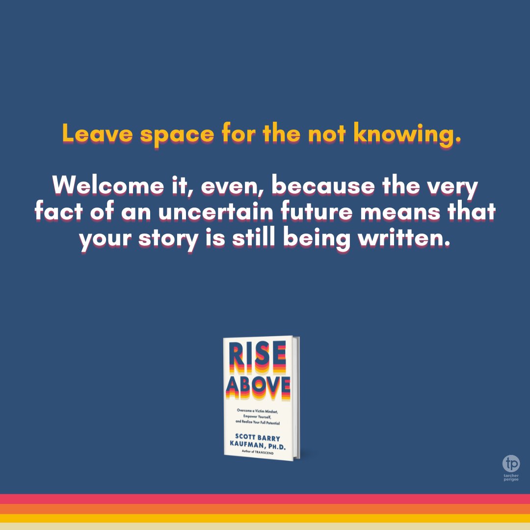 sbkaufman's tweet image. "The key with challenging emotions is to recognize that they are difficult to deal with, not just for you but for all of us. Just hang in there and keep moving forward, one baby step at a time—with patience and self-compassion." - From Rise Above amazon.com/Rise-Above-Ove…
