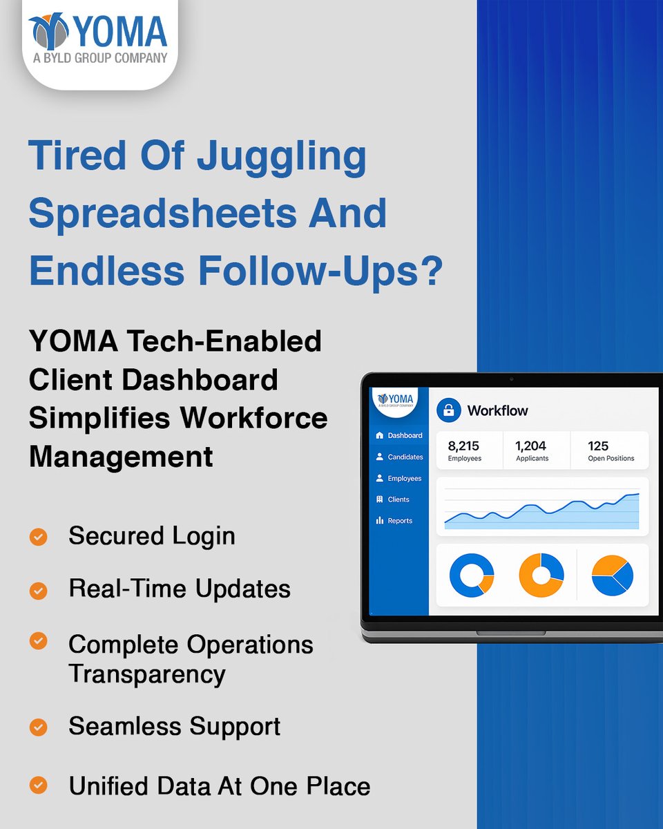 Yomasolutions's tweet image. 𝐒𝐚𝐲 𝐠𝐨𝐨𝐝𝐛𝐲𝐞 𝐭𝐨 𝐦𝐞𝐬𝐬𝐲 𝐬𝐩𝐫𝐞𝐚𝐝𝐬𝐡𝐞𝐞𝐭𝐬 𝐚𝐧𝐝 𝐞𝐧𝐝𝐥𝐞𝐬𝐬 𝐟𝐨𝐥𝐥𝐨𝐰-𝐮𝐩𝐬!

YOMA Client Dashboard brings secure access, real-time updates, and all your workforce data in one place!

#YOMA #ClientDashboard #WorkforceSolutions #HRTech