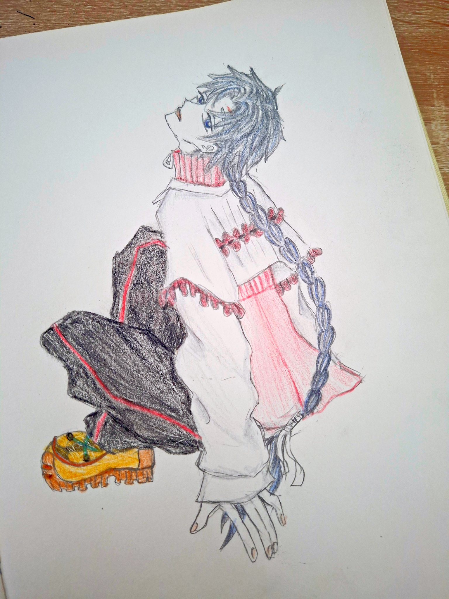 手描きイラスト　① Yahoo!オークション - A4同人手描きイラスト 色鉛筆画「美樹