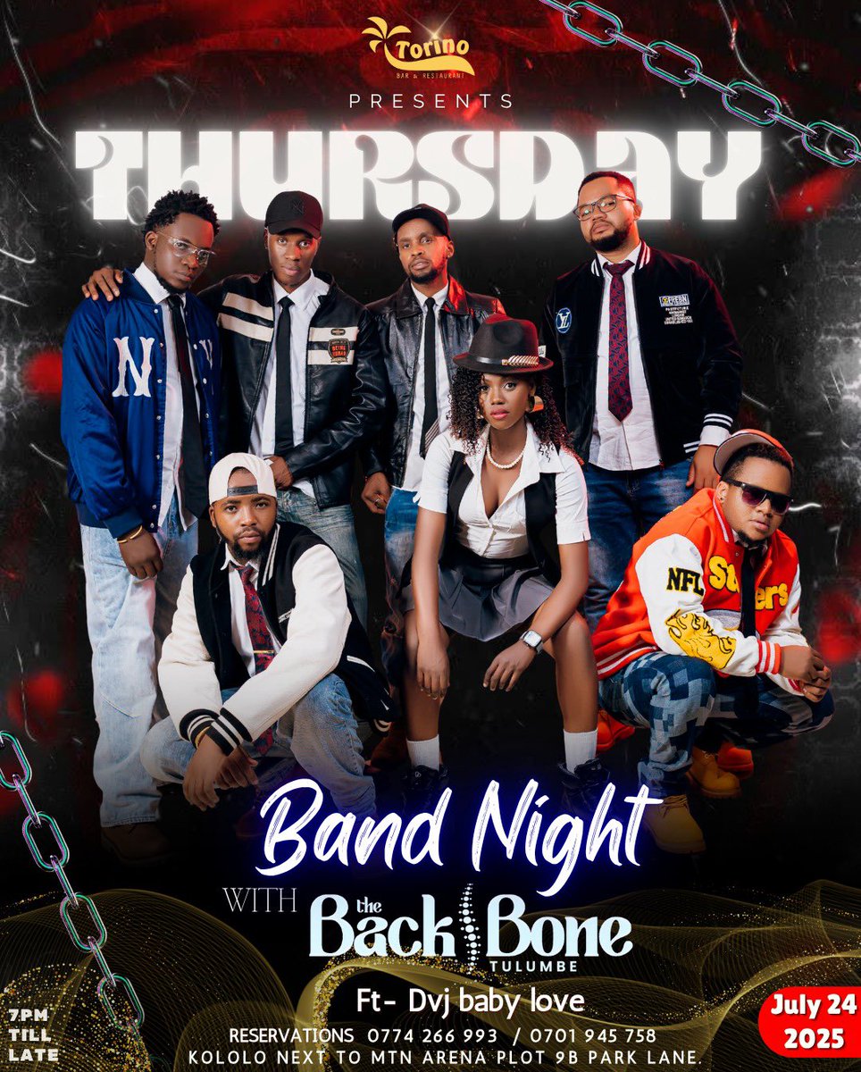 EddiePages's tweet image. Tomorrow whether you’re singing along or just vibing, the back bone band has got something for everyone.
#TorinoKampala