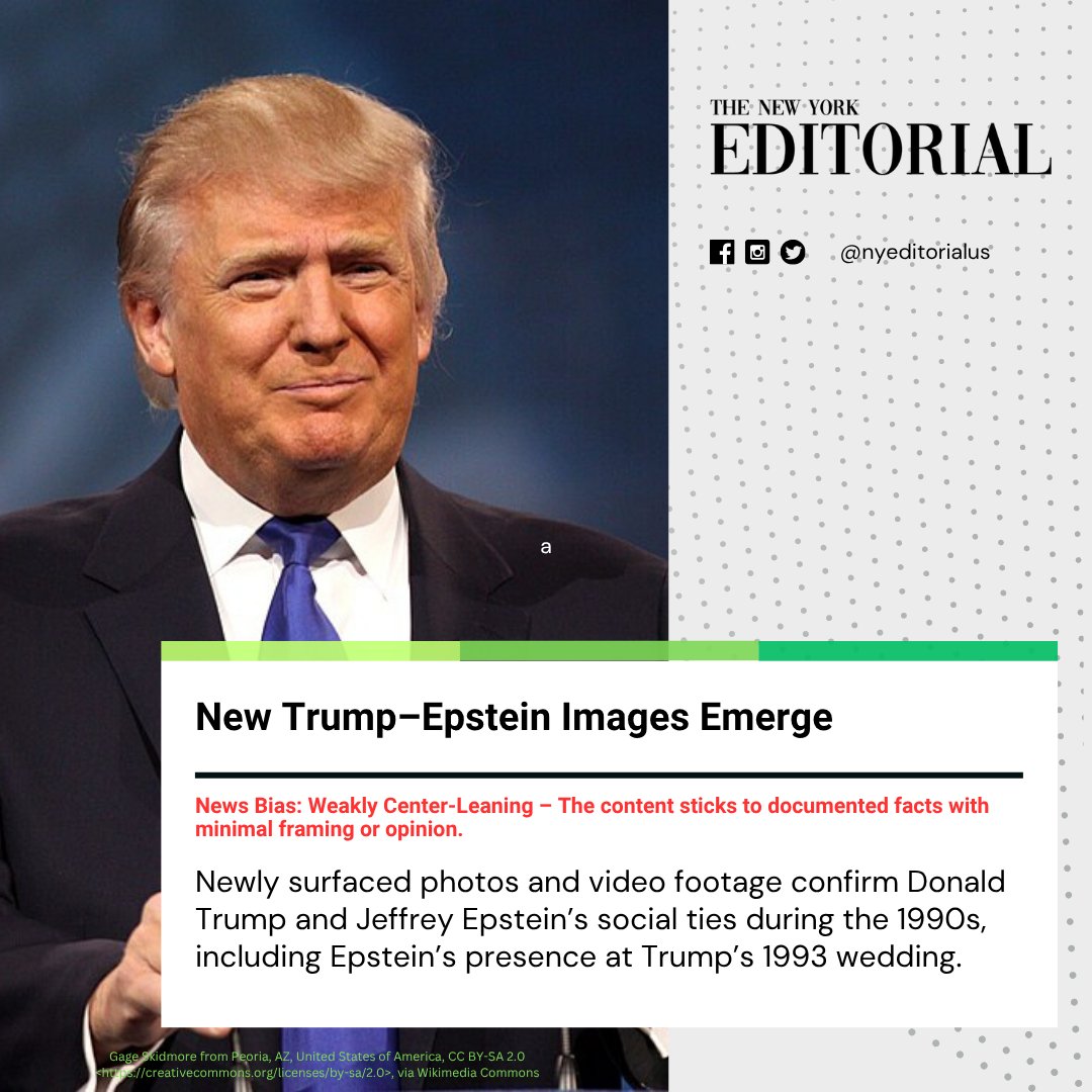 nyeditorialus's tweet image. New footage and photos show Trump and Epstein at multiple events in the 1990s, including Trump’s wedding and a Victoria’s Secret show. Trump’s team calls it “fake news spin.”

#TrumpEpstein #CNNKFile #JeffreyEpstein

Read more at thenewyorkeditorial.com
