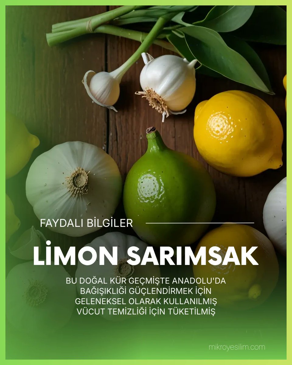 Mikro Yeşilim (@mikroyesilim) on Twitter photo Limon Sarımsak Kürü ile Sağlığınızı Güçlendirin! 🍋🧄
#limon #sarımsak #sağlık #detoks #enerji #bağışıklık #Cvitamini #RuhSağlığım #EmineOcak #gunaydın
Limon | Sarımsak | Sağlık
Detaylar: mikroyesilim.com/limon-sarimsak… Limon Sarımsak Kürü ile Sağlığınızı Güçlendirin! 🍋🧄
#limon #sarımsak #sağlık #detoks #enerji #bağışıklık #Cvitamini #RuhSağlığım #EmineOcak #gunaydın
Limon | Sarımsak | Sağlık
Detaylar: mikroyesilim.com/limon-sarimsak…