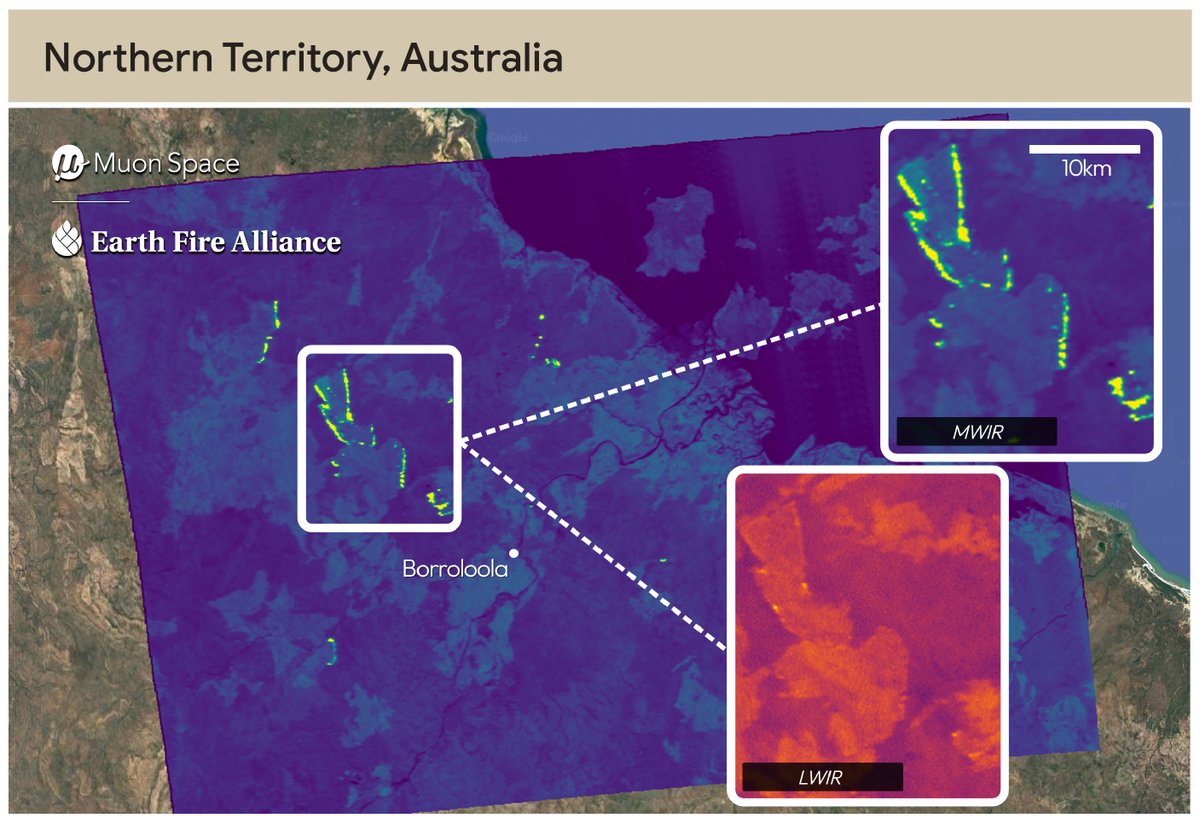 ymatias's tweet image. First FireSat images are here!
In our work with Earth Fire Alliance & MuonSpace, this new constellation purpose-built to transform how we spot and track wildfires globally detects tiny fires (down to a swimming pool size!) through smoke. It even spotted an Oregon fire undetected…