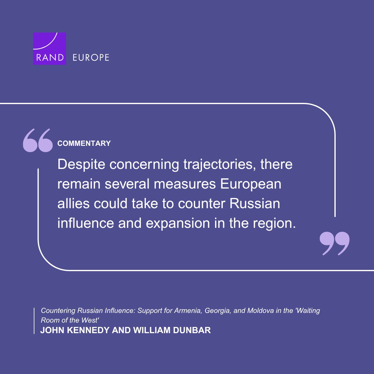 RANDEurope's tweet image. Our recent commentary by John Kennedy &amp;amp; William Dunbar explores how can Europe extends political &amp;amp; economic support to countries like Armenia, Georgia &amp;amp; Moldova as they seek closer ties with the EU.

Read here: rand.org/pubs/commentar…