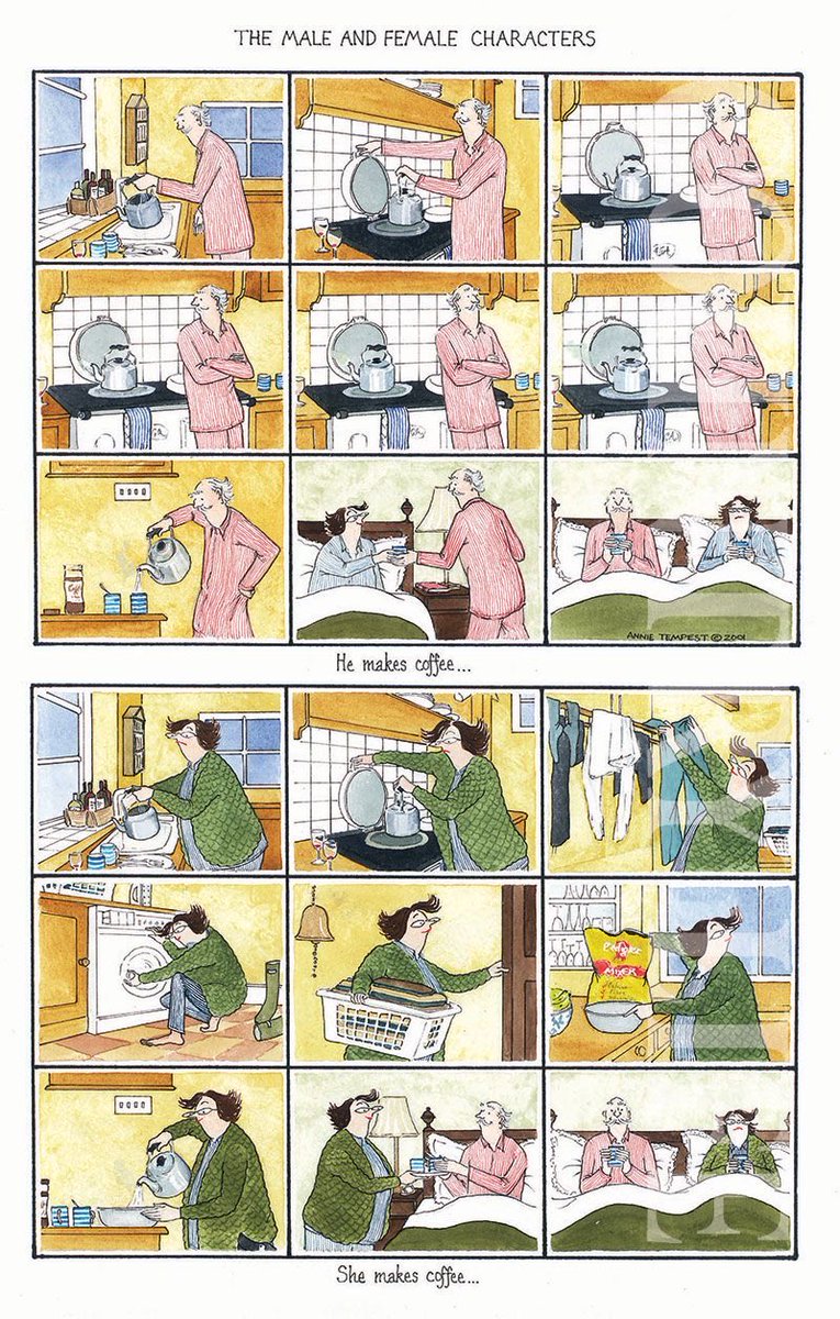 HWarlow's tweet image. Couple of cartoons by Annie Tempest.
She produced them for Country Life Magazine, for the 25th year a book came out with some of her best cartoons These are two
The titles are with them.
Tap to see larger
(Tottering by characters )