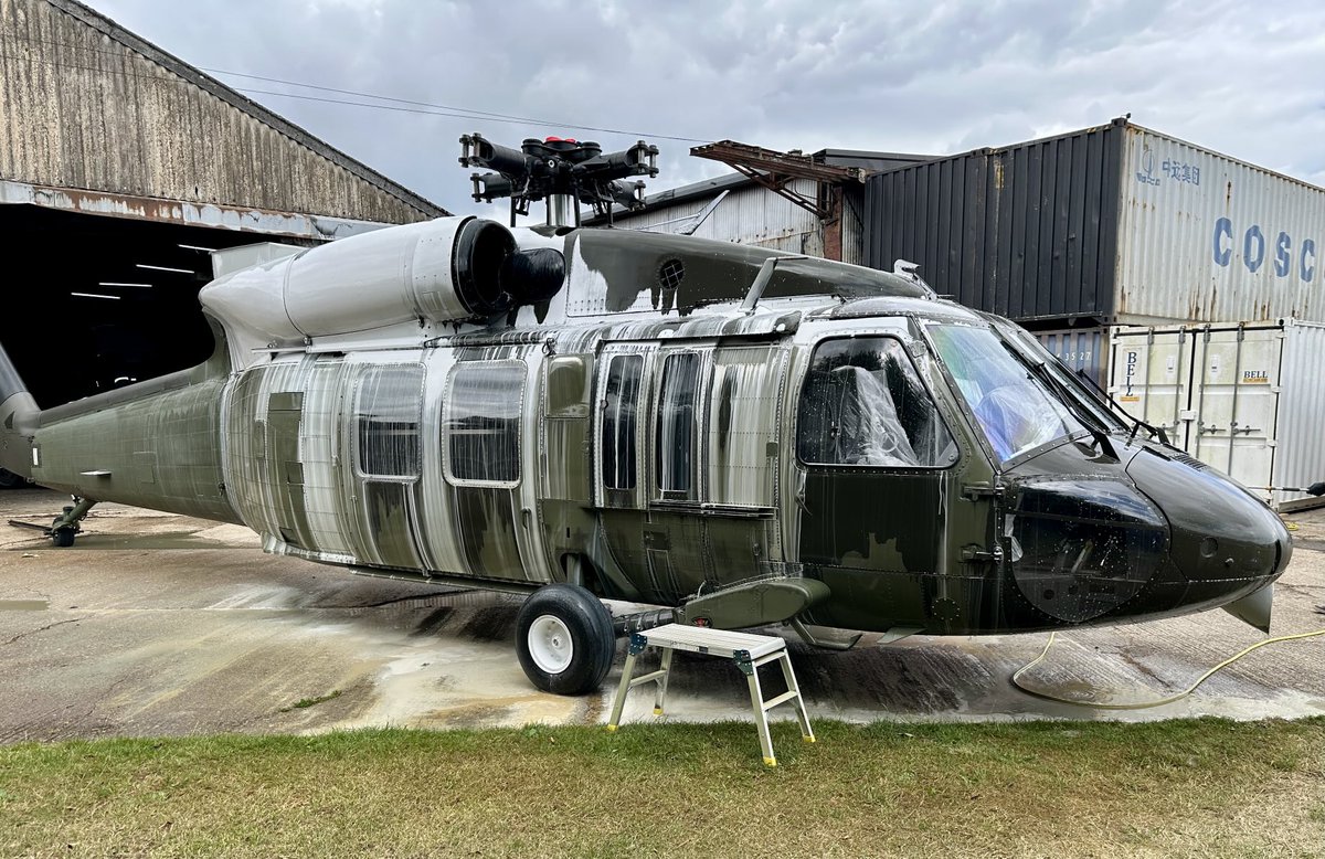 Goodbye Marine One, hello US Army.. #temporarypaint #blackhawk