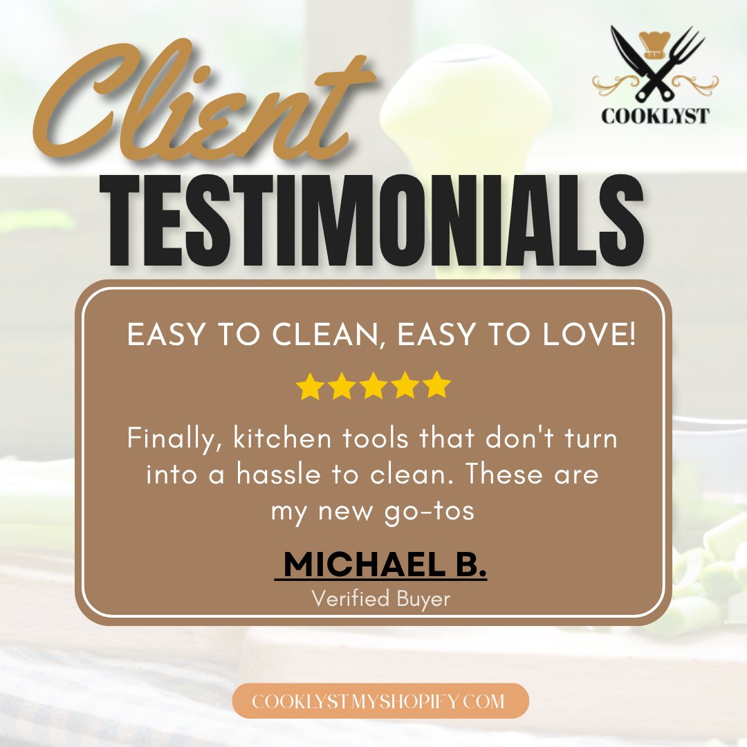 Cooklyst_'s tweet image. TESTIMONIAL SPOTLIGHT ✨
“Finally, kitchen tools that don't turn into a hassle to clean. These are my new go-tos.”
 — Michael B., Verified Buyer
✅ EASY TO CLEAN, EASY TO LOVE!

 🌐 cooklyst.myshopify.com

#Cooklyst #KitchenTools #EasyToClean #VerifiedBuyerReview