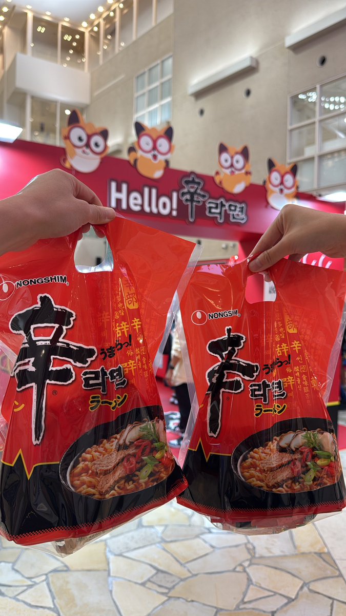 鬼滅観て辛ラーメンのPOPUP行ってきた🙂‍↕️