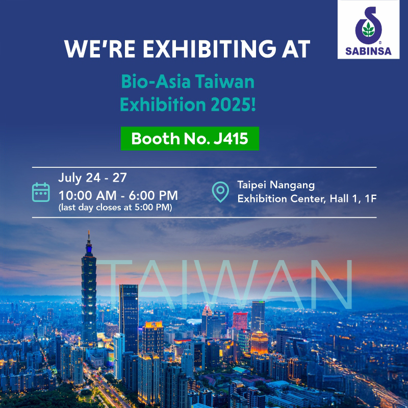 Join us at the upcoming Bio-Asia Taiwan 2025 event, taking place from July 24 to 27 in Taipei. This premier exhibition will showcase our lineup of top-selling ingredients and highlight breakthrough advancements in the biomedical and pharmaceutical sectors.
#BioAsiaTaiwan2025