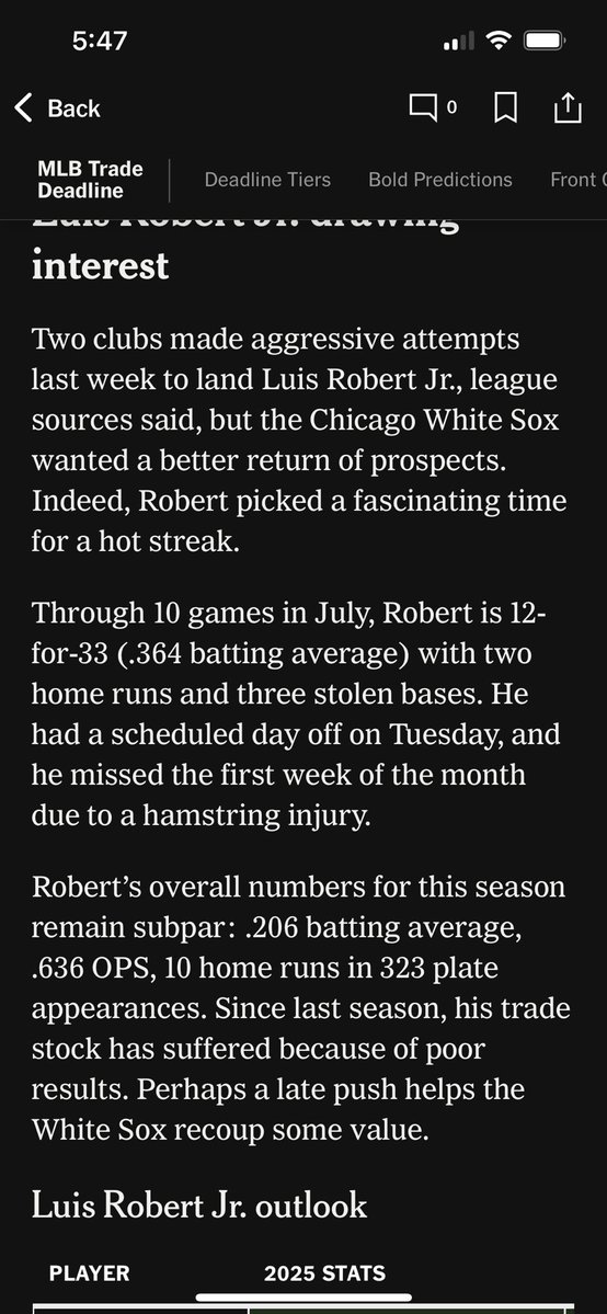 JamesFox917's tweet image. From @TheAthleticMLB today on Luis Robert. @MLBBruceLevine linked the #WhiteSox to Brett Baty of the #Mets yesterday and the team really liked southpaw Boston Bateman in last year’s draft from #Padres. Could be potential options.