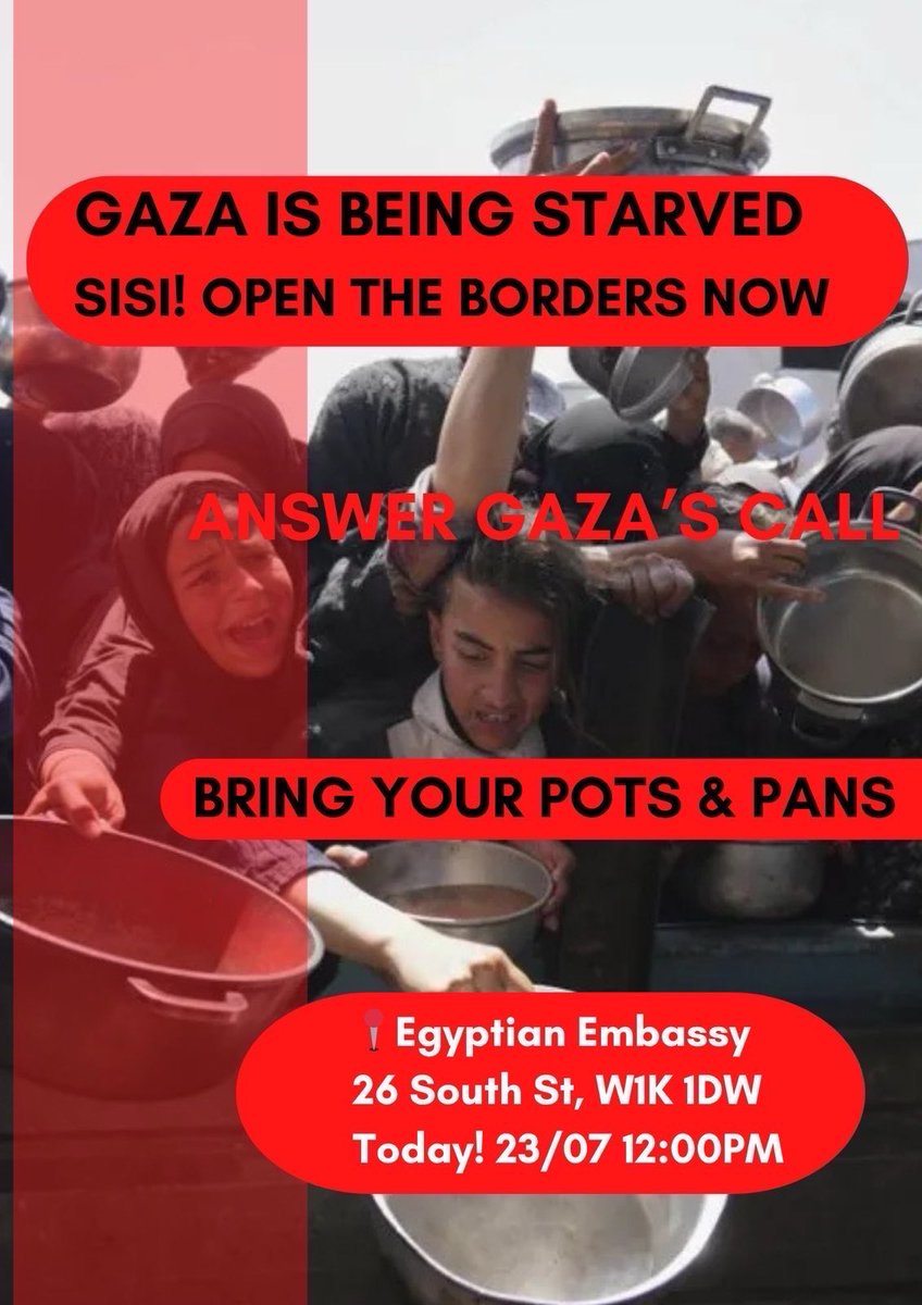 AntisemitismEye's tweet image. I know I'm still laughing
"A group of individuals will be protesting at the Egytian Embassy at 12:00 today. They have requested support, and asked to bring a pot/ pan to bang also.״