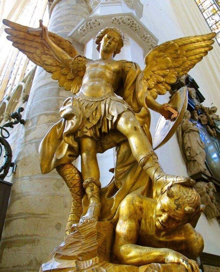 SkyVirginSon's tweet image. O Saint Michael, Archangel bold,
Defend us in the battle cold.
Against the devil’s snares and might,
Be our shield in darkest night.
May God rebuke him, we implore,
With humble hearts, we seek no more.
O Prince of Heaven’s glorious host,
By God’s great power, drive…