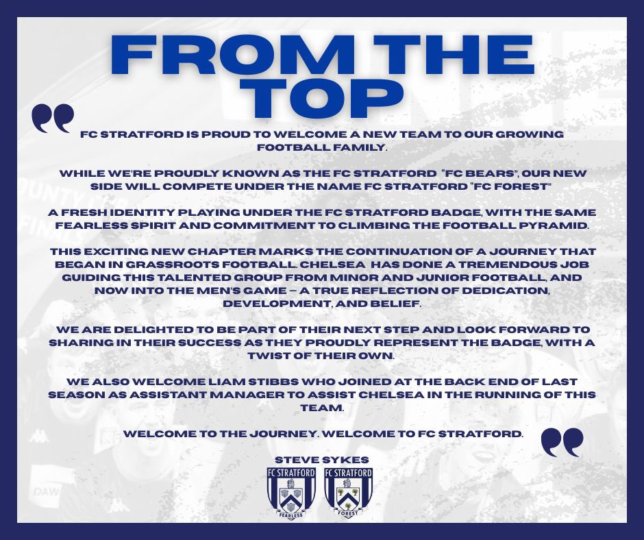 FcStratford's tweet image. γ ππππππ ππππ γWe have some exciting news to announce and so caught up with Chairman of FC Stratford to share.
#UpTheFCBears
#UpTheFCForest