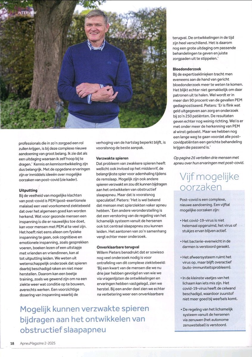 🛏️'Te moe om een gesprek te voeren'

Onlangs verscheen er een artikel van Willem Pieters, longarts en somnoloog, in het Apneu Magazine. Willem Pieters is verbonden aan C-support en PCNN.

🥱"Er is overlap tussen vermoeidheid door slaapapneu en door andere aandoeningen, zoals