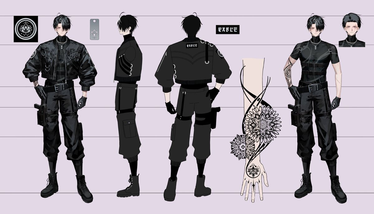 上着脱いだらちょーかっこいいタトゥーあります #VTuberの三面図が見たい