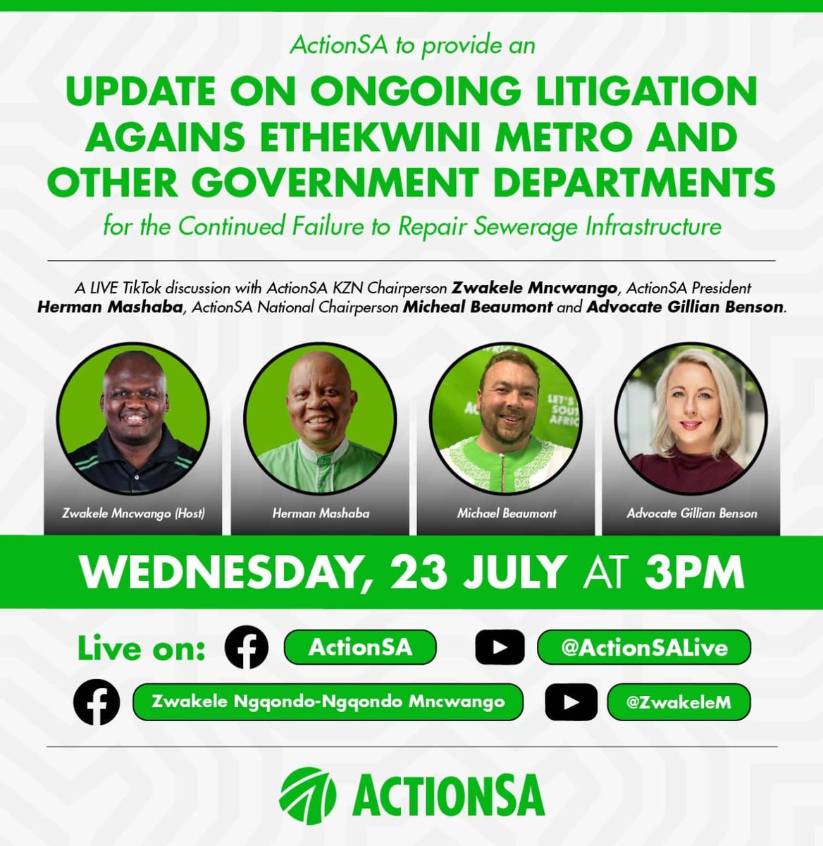 HermanMashaba's tweet image. Please tune in at 3pm, today, as we address the sewage problem in eThekwini Municipality.
