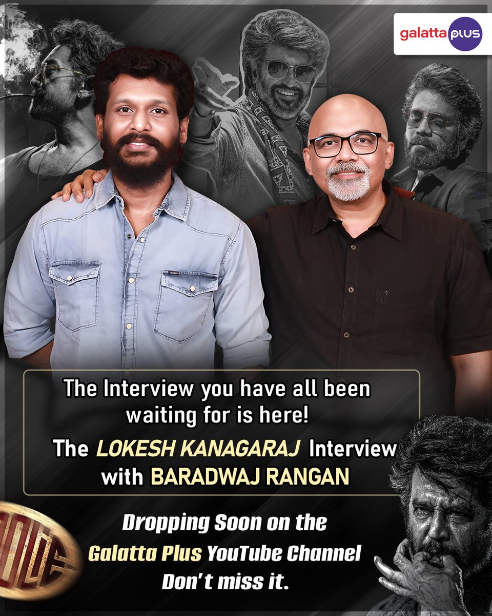 Galatta Plus (@galattaplusoffl) on Twitter photo The <a href="/Dir_Lokesh/">Lokesh Kanagaraj</a> Interview with <a href="/baradwajrangan/">Baradwaj Rangan</a> ✨
The Interview you all been Waiting for is here!
Dropping Soon on GALATTA PLUS YouTube Channel!
DON'T MISS IT...✨
<a href="/baradwajrangan/">Baradwaj Rangan</a>
<a href="/Dir_Lokesh/">Lokesh Kanagaraj</a>
#baradwajrangan #lokeshkanakaraj #akkineninagarjuna #aamirkhan The <a href="/Dir_Lokesh/">Lokesh Kanagaraj</a> Interview with <a href="/baradwajrangan/">Baradwaj Rangan</a> ✨
The Interview you all been Waiting for is here!
Dropping Soon on GALATTA PLUS YouTube Channel!
DON'T MISS IT...✨
<a href="/baradwajrangan/">Baradwaj Rangan</a>
<a href="/Dir_Lokesh/">Lokesh Kanagaraj</a>
#baradwajrangan #lokeshkanakaraj #akkineninagarjuna #aamirkhan