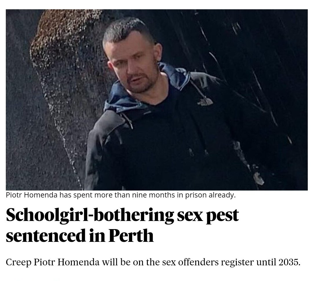 Wommando's tweet image. SCOTLAND: Polish serial child s*x offender, Piotr Homenda, 38, who exposed himself to 12YO girls, s*xually assaulted a 15YO girl, made s*xually explicit comments to 14YO girls & threatened hospital staff, has walked free with 9 months, 23 days time served.
Sheriff Bain said he…