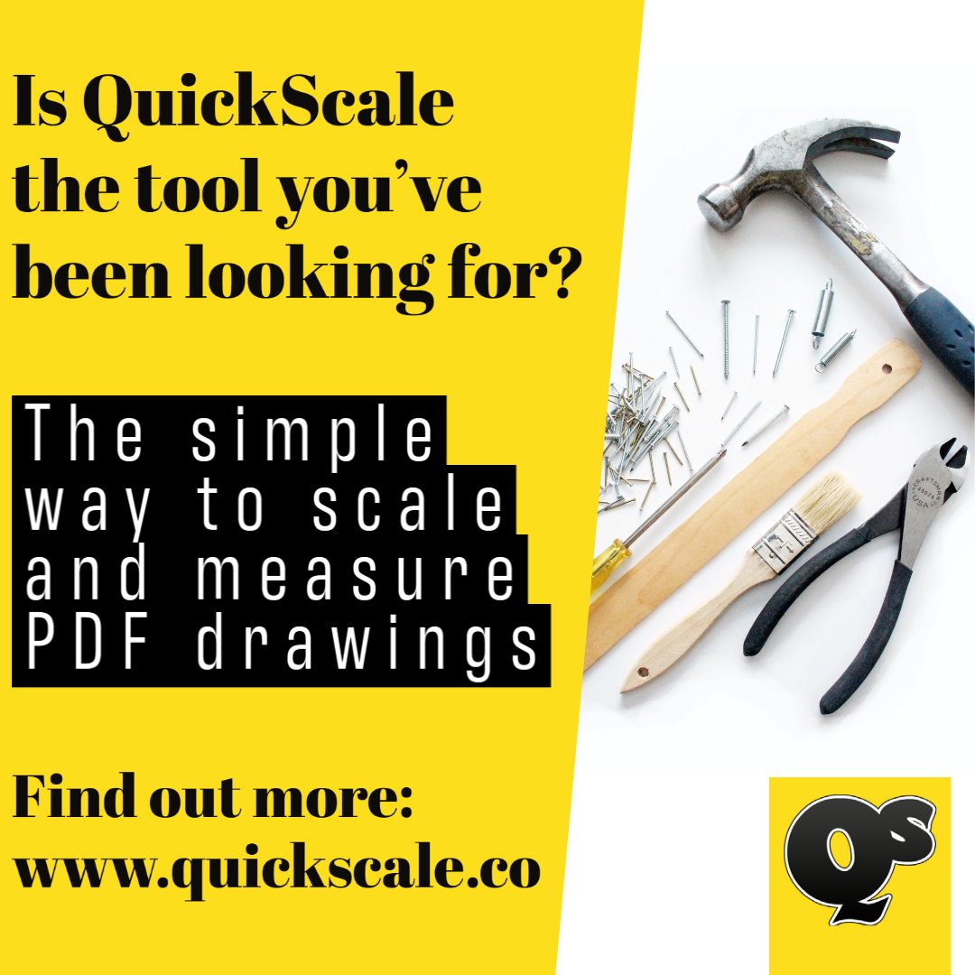 Do you get sent drawings without a scale? 
Do you have to print out your drawings so that you can measure them? 
Do you worry about trying new software?

QuickScale has been designed for you. 

#construction #builders #scalerule #measuringsolutions