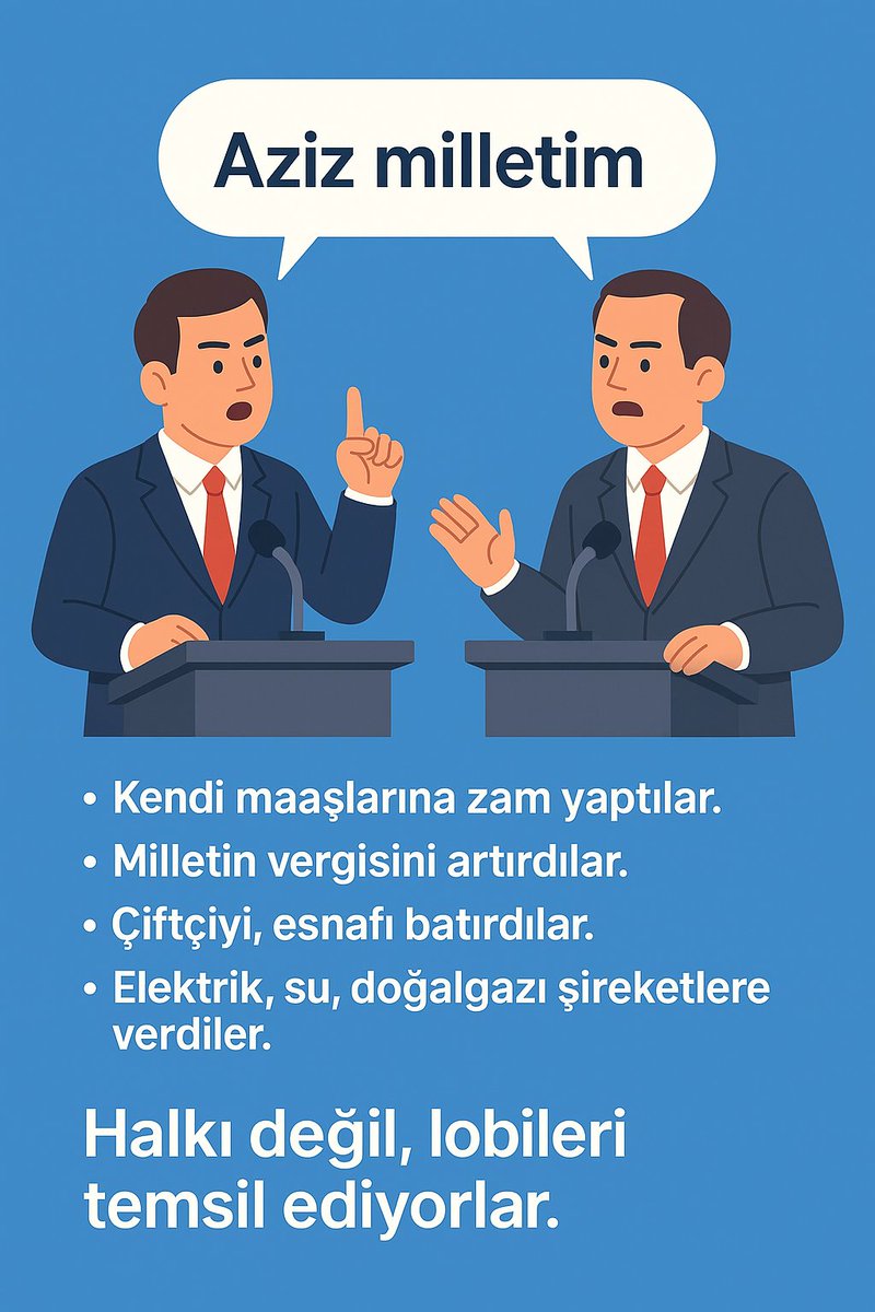 🔴TÜRKİYE'Yİ CEHENNEME ÇEVİREN GÖRÜŞLER

Kandırma teknikleri:

1⃣."Aziz Milletim"  de. 

🔹ama millet aleyhine çalış.