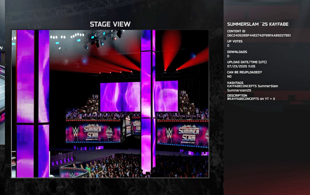 KayfabeConcepts's tweet image. #WWE2K25 Summerslam '25 Concept Arena LIVE.
Tags #KAYFABECONCEPTS #Summerslam25 on PS5