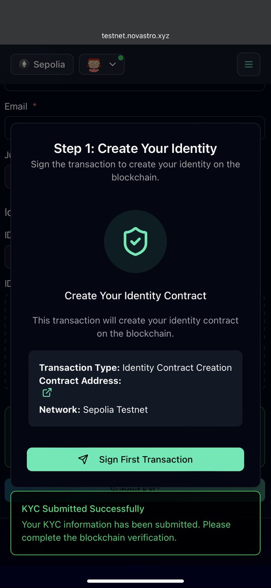 0xchidi 🐻⛓️ (@stillraphael__) on Twitter photo Lfg!!
so i finally completed my kyc on <a href="/Novastro_xyz/">Novastro | RWAfi</a> ignition testnet.
right now i’m going to explore the testnet and share my experience here while clicking the testnet.
gXNL chads Lfg!!
so i finally completed my kyc on <a href="/Novastro_xyz/">Novastro | RWAfi</a> ignition testnet.
right now i’m going to explore the testnet and share my experience here while clicking the testnet.
gXNL chads