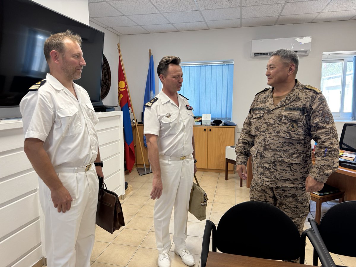 UN Cyprus (@un_cyprus) on Twitter photo #UNFICYP Force Commander, Major General Erdenebat Batsuuri, welcomed Commander Nicolas Fredon, the newly arrived Defence Attache of <a href="/FranceaChypre/">France à Chypre</a>, who is replacing Commander Arnaud Peyronnet, to the <a href="/UN/">United Nations</a> Protected Area for a briefing about the Mission’s military component. #A4P #UNFICYP Force Commander, Major General Erdenebat Batsuuri, welcomed Commander Nicolas Fredon, the newly arrived Defence Attache of <a href="/FranceaChypre/">France à Chypre</a>, who is replacing Commander Arnaud Peyronnet, to the <a href="/UN/">United Nations</a> Protected Area for a briefing about the Mission’s military component. #A4P