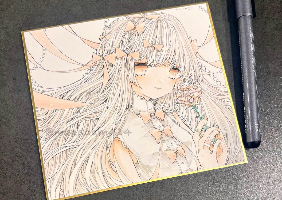 maaaaam414's tweet image. 花をひとつ手折る

あなたへのきもちを　風に乗せる

#イラスト　#コピック