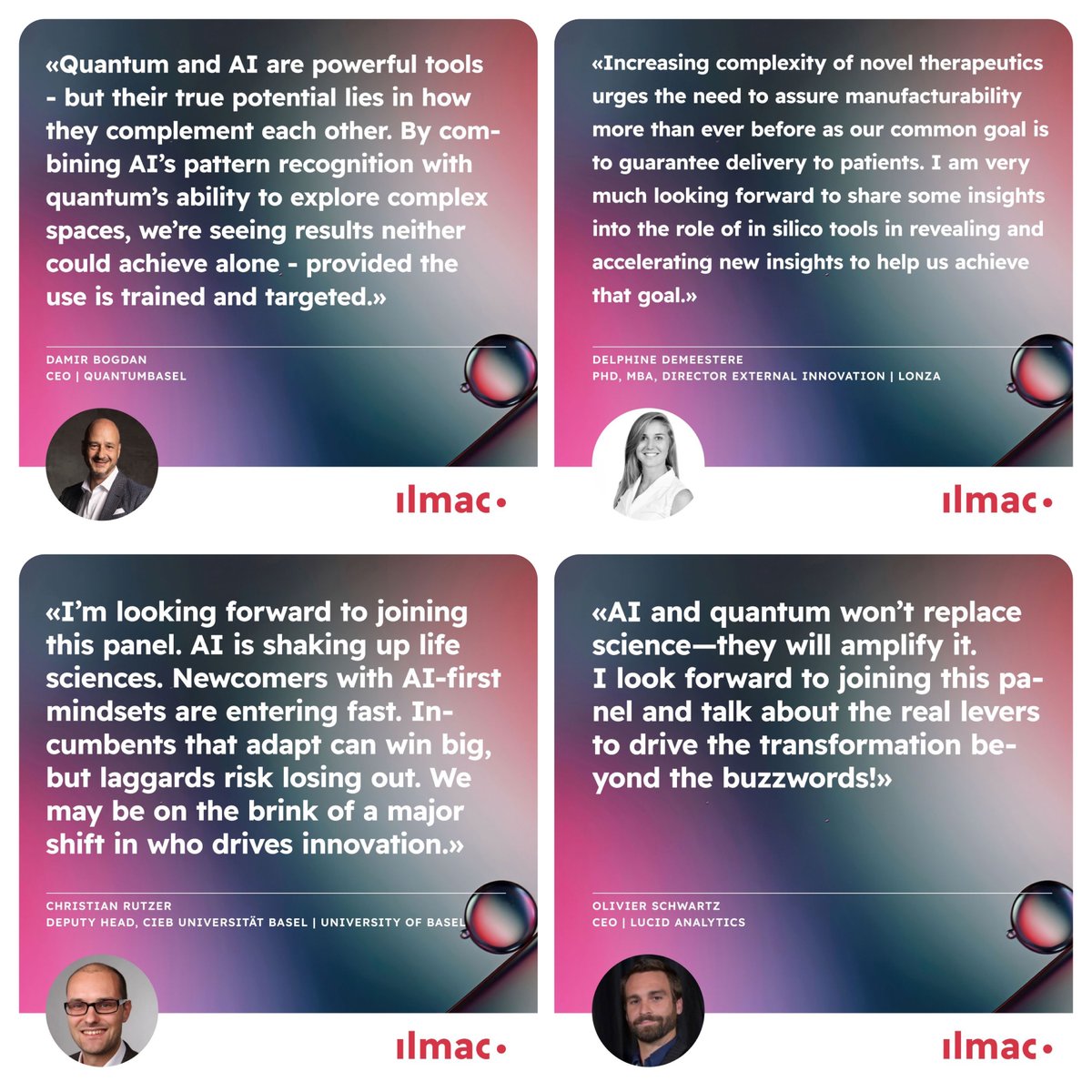 The Future of #AI and #Quantum in Drug Discovery and Manufacturing!

Looking forward to moderate this panel and delve into how tech is reshaping the #lifesciences  value chain, from molecule discovery to manufacturing

<a href="/ILMAC_Basel/">Ilmac</a> 

linkedin.com/posts/kumli_in…

#innovation