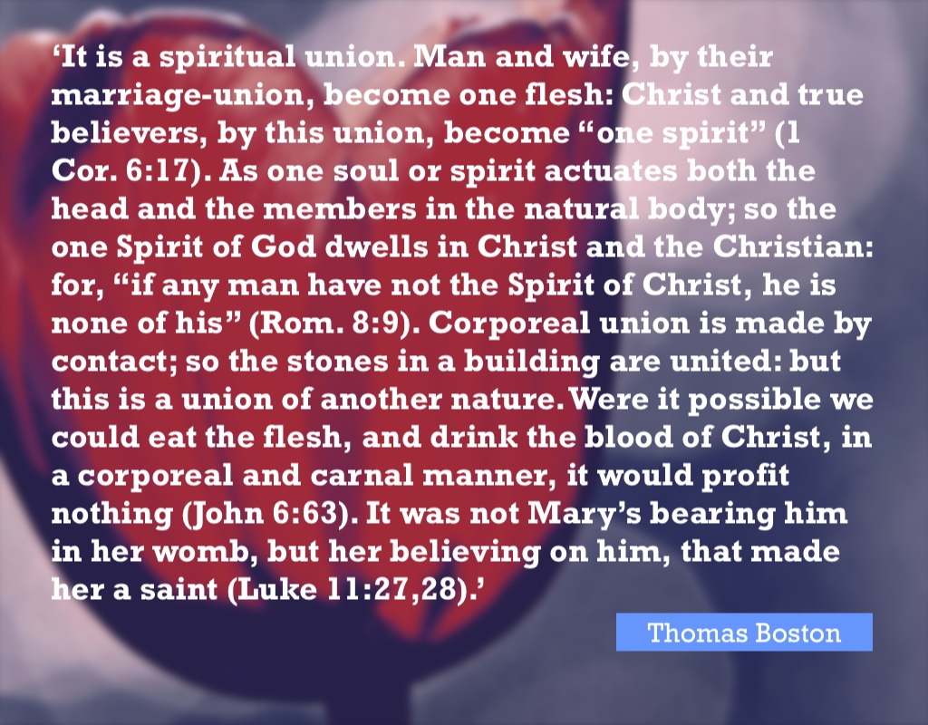 fccscot's tweet image. ‘It is a spiritual union. Man and wife... #ThomasBoston #UnionWithChrist #ReformedQuotes