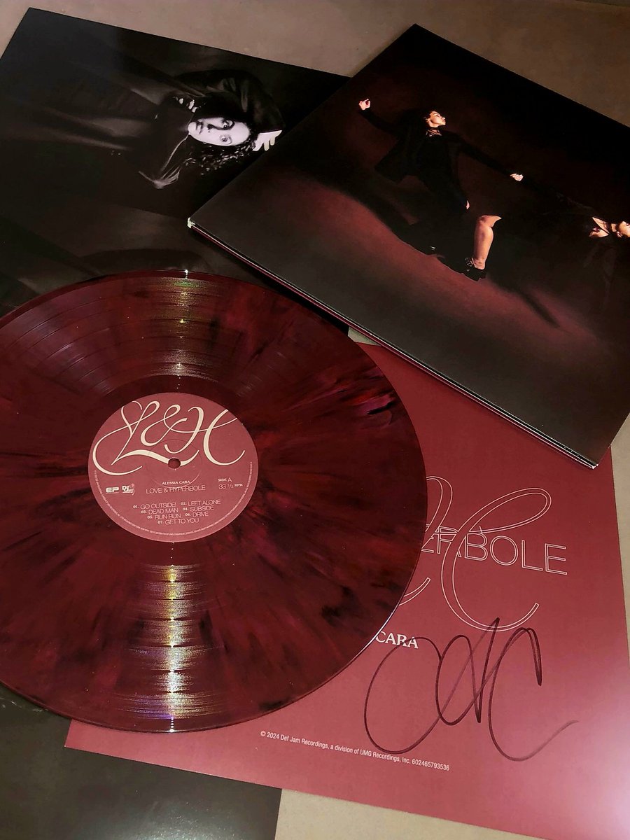 AlessiaStats's tweet image. .@AlessiaCara’s signed red and black marbled “Love & Hyperbole” gatefold vinyl is now back in stock.
— Purchase here: shop.alessiacara.com/products/love-…