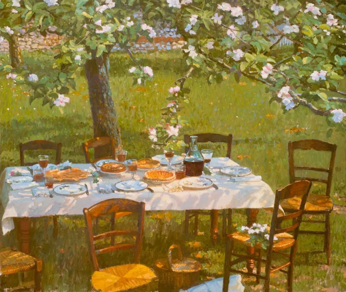 HWarlow's tweet image. Catto Gallery artist
Nicholas Verrall
He used to work in picture conservation and restoration, then he became a full time artist in 1970
Sunlit scenes are his forte mostly set in France