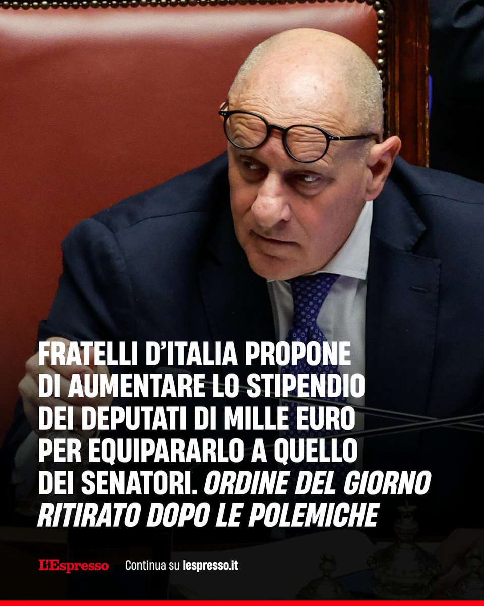 espressonline's tweet image. La contromossa di Ricciardi (M5s): chiedere sì l'equiparazione delle indennità tra i due rami del Parlamento, ma adeguando quelle dei senatori a quelle, più basse, dei colleghi della Camera
lespresso.it/c/politica/202…